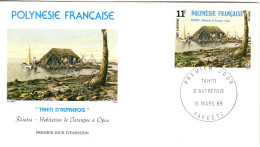 F P+ Polynesien 1988 Mi 499 FDC Ehemaliges Tahiti - Covers & Documents