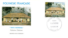 F P+ Polynesien 1988 Mi 501 FDC Ehemaliges Tahiti - Covers & Documents