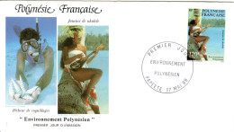 F P+ Polynesien 1989 Mi 530 FDC Ukulelespielerin - Covers & Documents