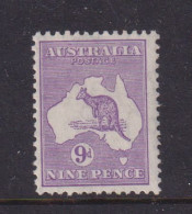 AUSTRALIA - 1931-36 Kangaroo 9d Watermark Multiple Crown Over C Of A  Hinged Mint - Mint Stamps