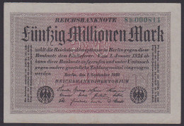 Reichsbanknote 50 Millionen - Rosenberg 108 Mit FZ: 8B - 50 Millionen Mark