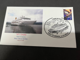 16-7-2023 (2 S 24) Cruise Ship Cover - MV Oriana (2008) Signed By Ship's Captain Back Of Cover - 7 Of 8 - Andere(Zee)
