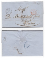 1857 The Rothschild Family Ashkenazi Jewish Judaica Stamped Letter  - Judaika, Judentum