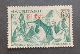 COLONIE FRANCE MAURITANIE 1944 NOMADES CAT YVERT N 135 VARIETY OVERPRINT EVANESCENT - Gebraucht