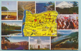 Oregon - Geographical Card - 9 Different Views - 1958 - Altri & Non Classificati