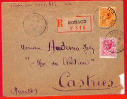 Aa1005 - MONACO - Postal History - REGISTERED COVER To FRANCE  1926 - Briefe U. Dokumente