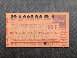TICKET TRAM (M2304) STIB - MIVB Bruxelles (2 Vues) Ticket 11 Voyages 50 Franc Belge N° 032929 Avec Pub La Bourse - Europe