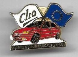 @+ Pin's Renault Clio Rouge Europe 1991 (Arthus Bertrand) - Renault