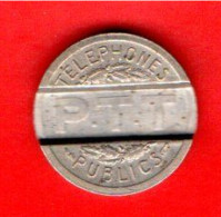 FRANCE . JETON DE TÉLÉPHONE . P. T. T. . TÉLÉPHONES PUBLICS . 1937  - Réf. N°214B - - Telefonmünzen