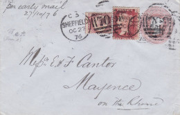 GREAT BRITAIN 1876   Letter Sent From Sheffield To Mainz - Storia Postale