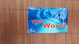 Prepaidcard Top World  Belgium Used  Rare - Cartes GSM, Recharges & Prépayées