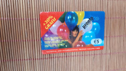 Pronto Prepaidcard Balloon With Tellink Logo On Backside Used Rare - Cartes GSM, Recharges & Prépayées