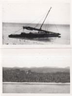 Fiji Canoe Boat 2x PB Plain Back Vintage Postcard Photo S - Figi