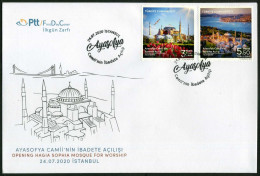 Türkiye 2020 Consecration Of Hagia Sophia As Mosque Mi 4594-4595 FDC - Mosquées & Synagogues