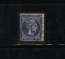 GREECE 1880-86 LARGE HERMES HEAD 20 LEPTA USED STAMP HELLAS No 57a  AND VALUE EURO 140,00 - Oblitérés