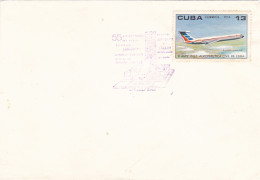 PLANE STAMP ON COVER, 1974, CUBA - Lettres & Documents
