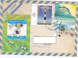 LIGHTHOUSE, SOCCER, DOLPHINS, ORCADAS ANTARCTIC BASE, HELICOPTER, STAMPS ON COVER, 2006, ARGENTINA - Lettres & Documents