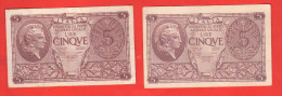 Italia 5 + 5 Lire 1944 Atena Elmata LUOGOTENENZA Italy - [ 4] Emissions Provisionelles