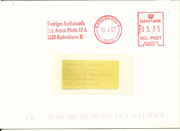 Denmark Cover With Red Meter Cancel 16-4-1993 The Embassy Of Sweden Copenhagen - Brieven En Documenten