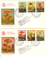 SAN MARINO - 1967, Mi.891-6 - 2 FDCs, Mushrooms  (BB076) - Storia Postale