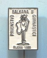 Gymnastic Gym - Balkan Championships Rijeka Yugoslavia, Vintage Pin Badge Abzeichen - Gymnastique
