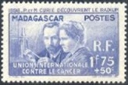Pierre Et Marie Curie Détail De La Série ** Madagascar N° 206 - Recherche Sur Le Cancer - 1938 Pierre Et Marie Curie