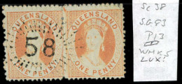 Aa5619m - Australia QUEENSLAND - STAMP - SG #83 Pair - Numeral Postmark # 58 - Oblitérés