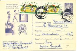 Romania Postal Stationery Uprated Postcard Sent To Germany 21-11-1963 - Lettres & Documents