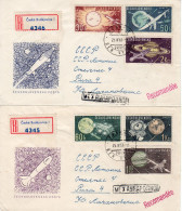 Czechoslovakia To Latvia 1963 Spaceship/Vaisseau Registered Full Set 2 FDC's - Storia Postale