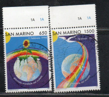 REPUBBLICA DI SAN MARINO 1998 GIORNATA DEL MALATO SICK DAY SERIE COMPLETA COMPLETE SET USATA USED OBLITERE' - Gebruikt