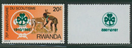 Rwanda (1985) - N°1253** (MNH) + Curiosité : Surcharge Recto/verso / Scoutisme, Scout, Girls, Guides - Neufs