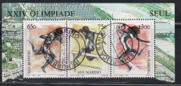 REPUBBLICA DI SAN MARINO 1988 ATLETI SAMMARINESI ALLA XXIV OLIMPIADE DI SEUL OLYMPIC GAMES SERIE BLOCCO BLOCK SET USATO - Oblitérés