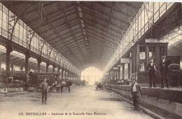 BELGIQUE - BRUXELLES - Intérieur De La Nouvelle Gare Maritime - Editeur Grand Bazar - Carte Postale Ancienne - Schienenverkehr - Bahnhöfe