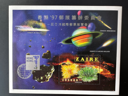 Congo Zaire 1997 Mi. Bl. 62 I Overprint Surchargé Hong Kong '97 Minéraux Mineral Space Espace Comet Comète - Neufs