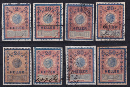 AUSTRIA 1910 - 8 Stempelmarken ... - Revenue Stamps