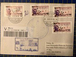 ATM LABEL-YEAR OF THE MONKEY- VALUE DECLARED COVER TO PORTUGAL, FINE AND RARE - Distributors