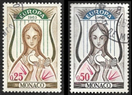 MONACO  1963  -  Y&T  618 Et 619 -  Europa - Lyre -  Oblitérés - Gebruikt