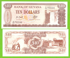 GUYANA 10 DOLLARS 1989 P-23f  UNC - Guyana