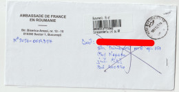 6876 Lettre Cover ROUMANIE ROMANIA 2021 Recommandé Registered Code Barre Cod RTS NPAI Return To Sender - Postmark Collection