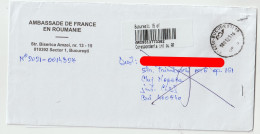 6876 Lettre Cover ROUMANIE ROMANIA 2021 Recommandé Registered Code Barre Cod RTS NPAI Return To Sender - Poststempel (Marcophilie)