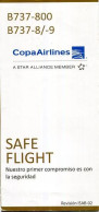 Lote TSA51, Panama, Copa Airlines, B737-800 Revision ISAB-02, Tarjeta De Seguridad, Safety Card - Safety Cards