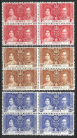 ANTIGUA....KING GEORGE VI...(1936-52.).....OMNIBUS....CORONATION SET....3 BLOCKS X 4 STAMPS ......MNH... - 1858-1960 Kolonie Van De Kroon