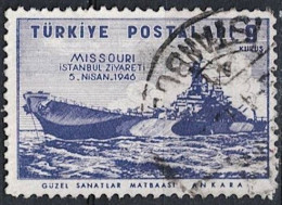 Türkei Turkey Turquie - USS Schlachtschiff „Missouri“  (MiNr: 1179) 1946 - Gest Used Obl - Oblitérés