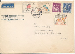 Czechoslovakia Cover Sent Air Mail To USA Praha 1-11-1960 With Topic Stamps BIRDS - Lettres & Documents
