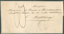 LAC De DIEKIRCH Le 14/01 1851 Vers Birtrange (verso : Dc MERSCH) - 21406 - ...-1852 Prephilately