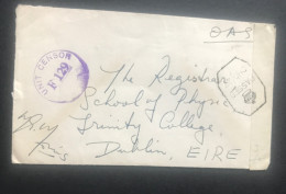Eire Dublin Passed By Censor Cover To School Of Physics Trinity College Dublin Eire Cover - Covers & Documents