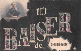 Un Baiser De SAINT-ANDRE-le-GAZ (Isère) - Voyagé 1910 (2 Scans) Brun, Tissage Au Pont De Ruy Par Bourgoin 38 - Saint-André-le-Gaz