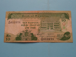 10 Rupees Ten ( A/68 612271 ) MAURITIUS ( For Grade See SCAN ) Circulated ! - Mauritius