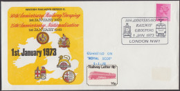 1973 - GREAT BRITAIN - Railway Covers - 50th Anniversary Railway Grouping + SG X851 [Queen Elizabeth] + LONDON NW1 - Chemins De Fer & Colis Postaux