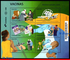 Ref. BR-V2022-19 BRAZIL 2022 VACCINES, HEALTH, MEDICAL, COW, S/S MNH - Unused Stamps